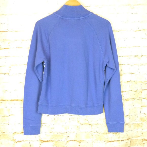 PINK Victorias Secret Sweatshirt Womens M Blue Half Zip Pullover Logo Spell Out - Picture 11 of 14